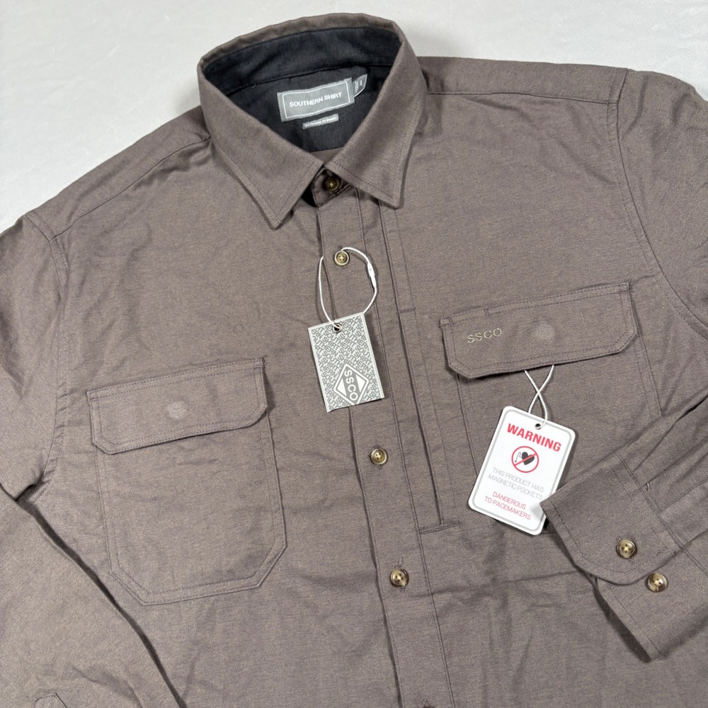 Southern Shirt Button-Down Mens L All Terrain Tech Flannel LS Driftwood NEW